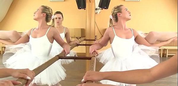  Teen lesbian ballerinas in threesome